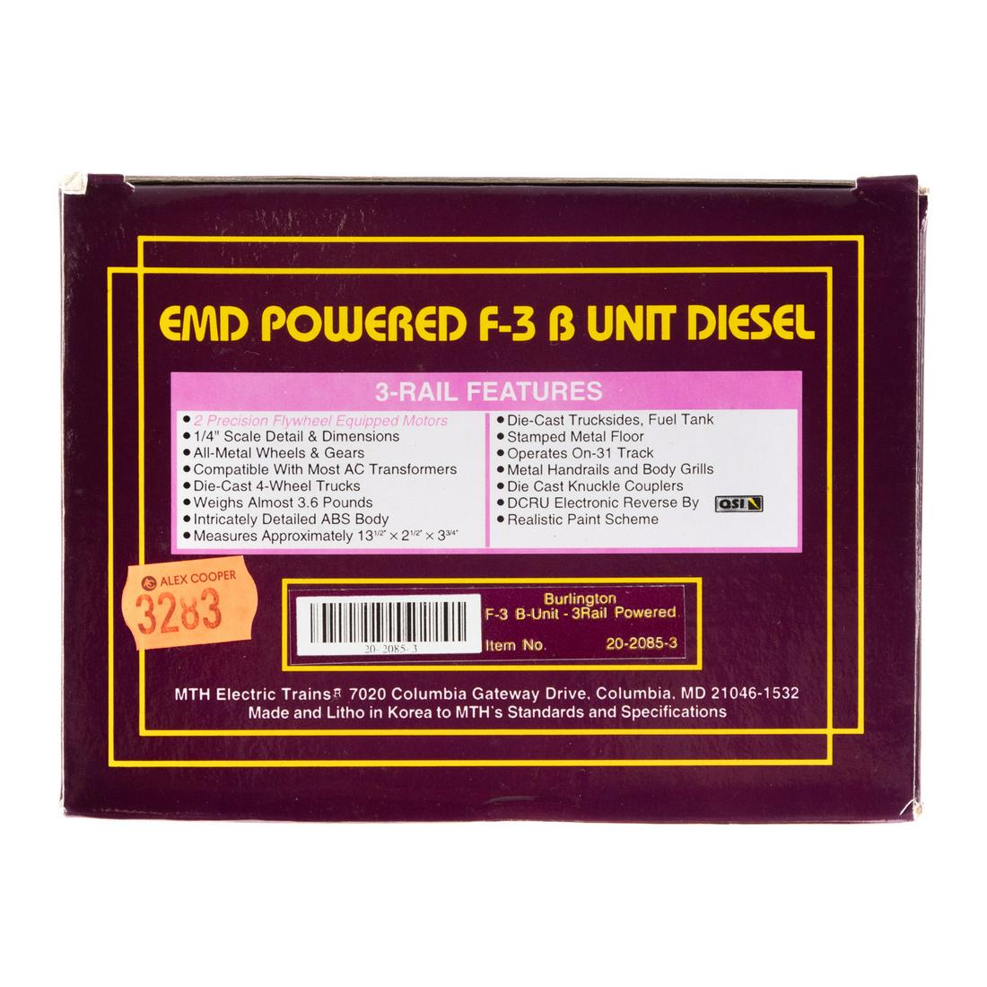 M.T.H. EMD Powered F-3 B-Unit Diesel (1 of 2)