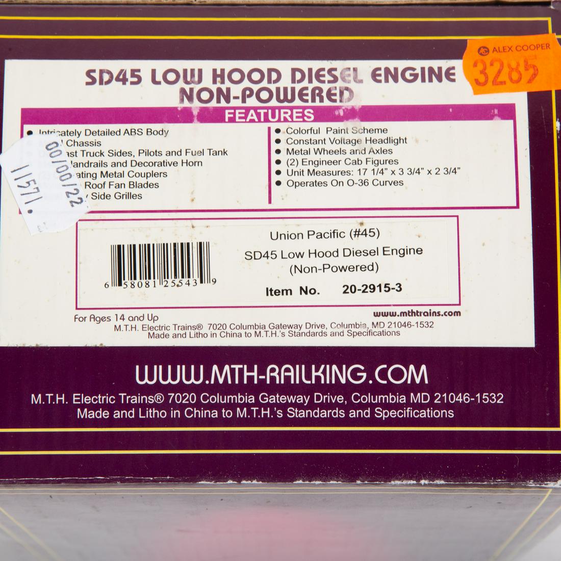 M.T.H. SD45 Low Hood Diesel Engine (1 of 3)