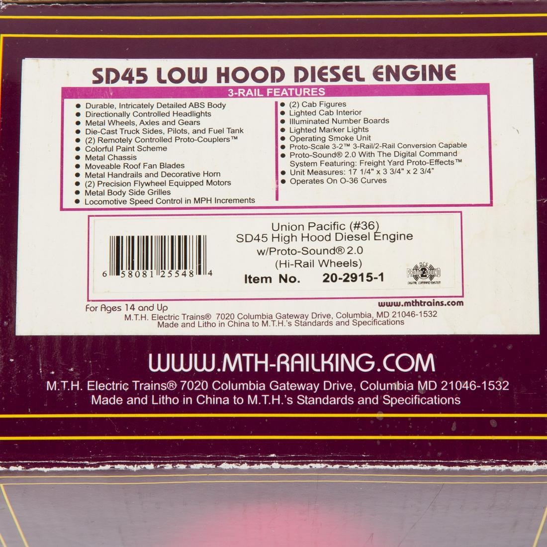 M.T.H. SD45 Low Hood Diesel Engine (1 of 2)