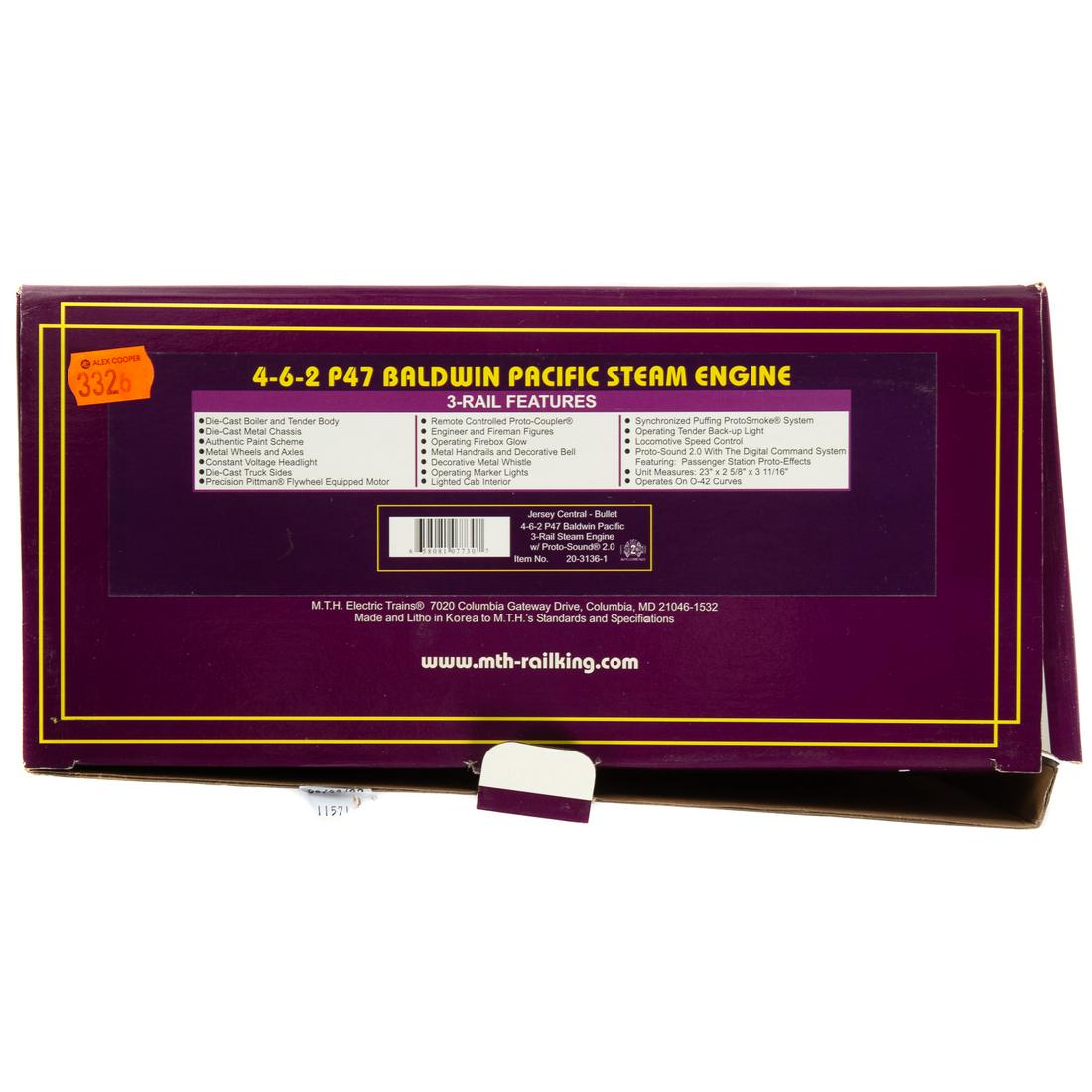 M.T.H. 4-6-2 P47 Baldwin Pacific Steam Engine (1 of 2)