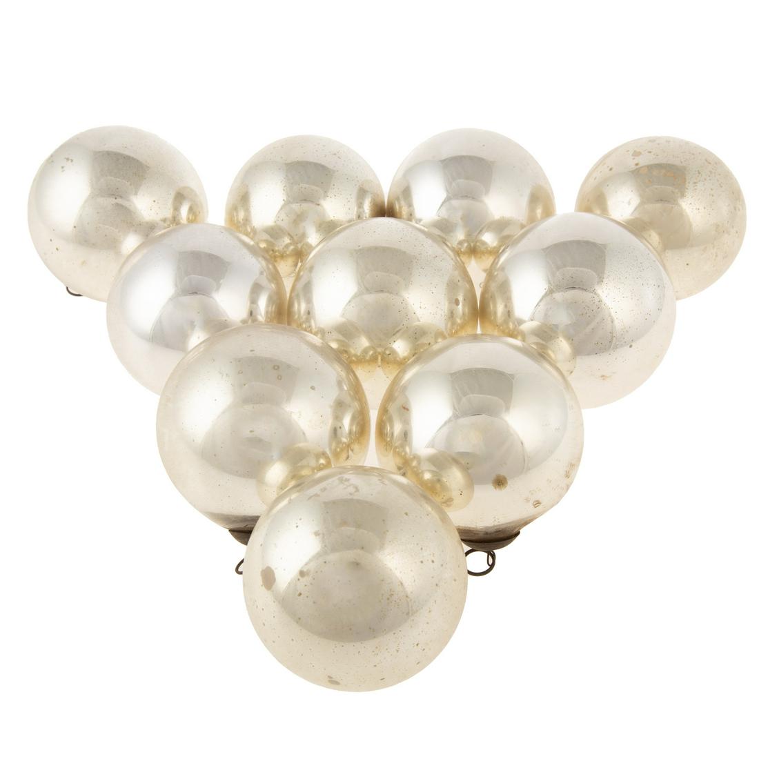 10 German Mercury Glass Kugels (1 of 2)