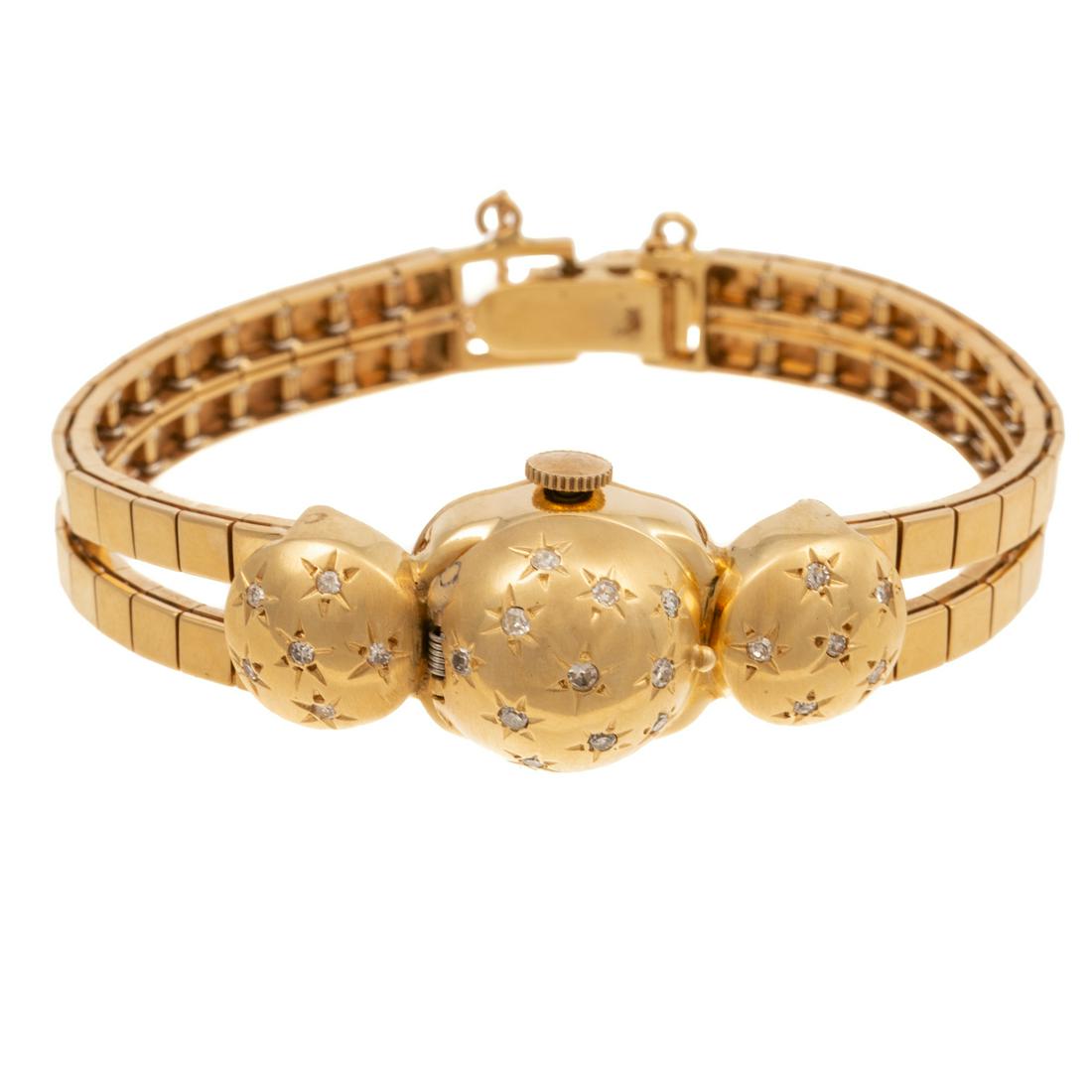 A Retro Domed Diamond Watch in 14K (1 of 6)