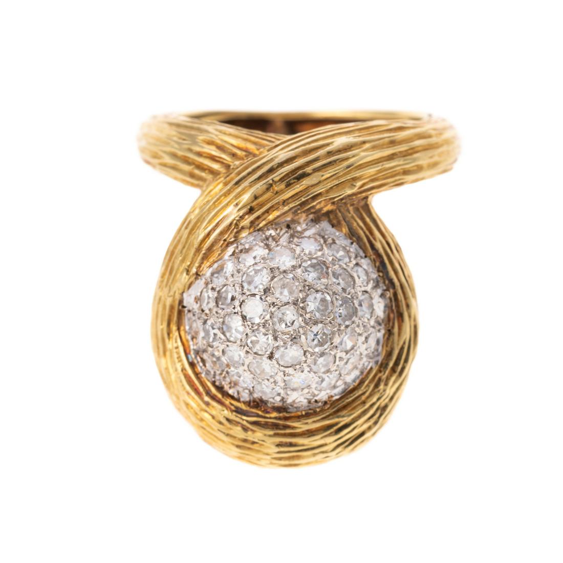 A Textured Diamond Twist Ring in 18K (1 of 5)