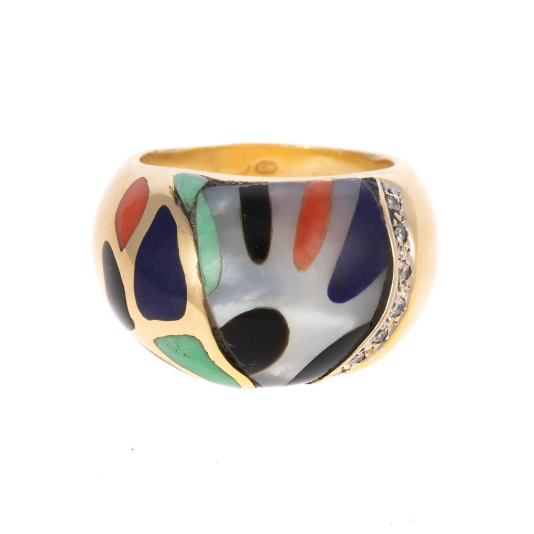 A Mosaic Gemstone Ring in 18K by Asch Grossbardt (1 of 6)