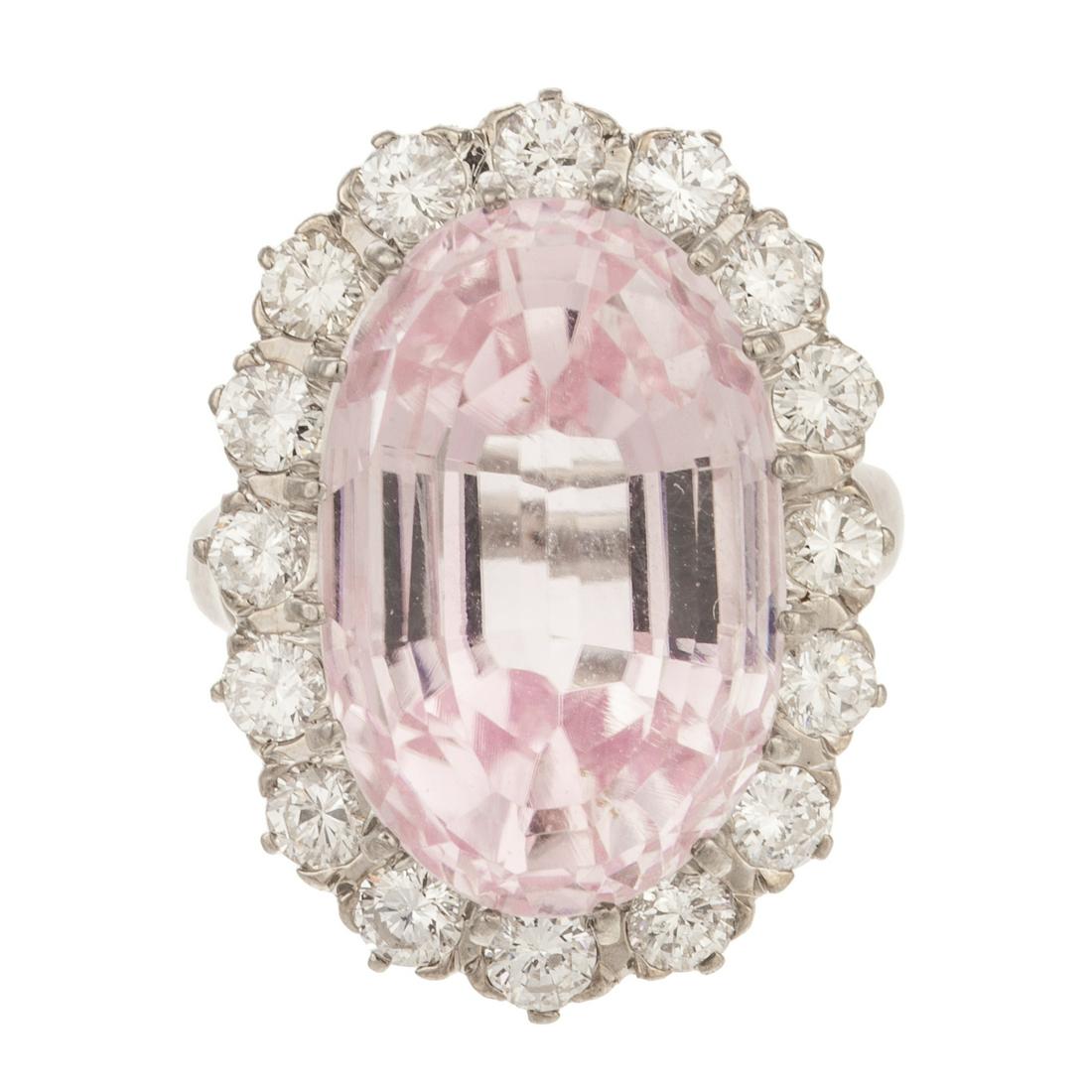 A Kunzite & Diamond Cocktail Ring in 14K (1 of 5)