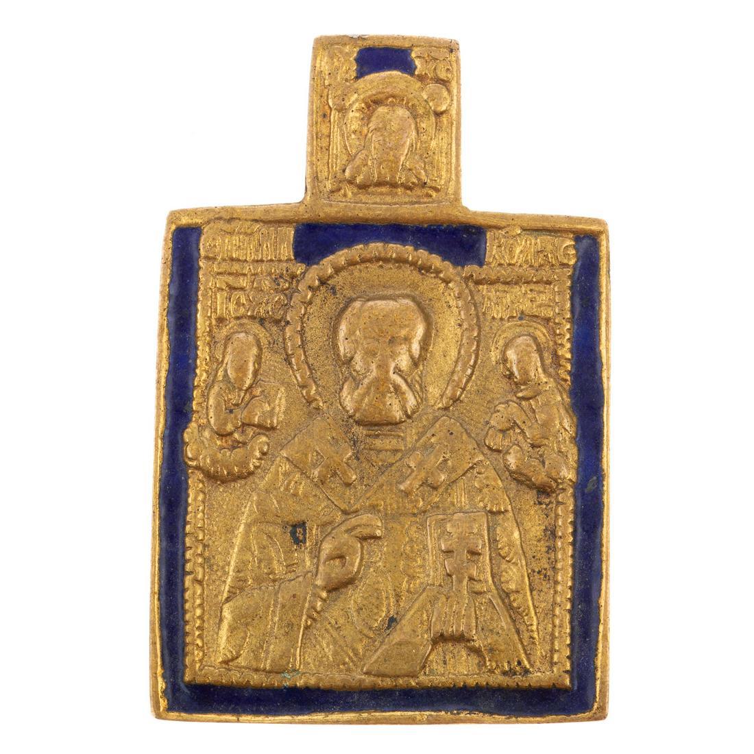 A Line Vautrin Russian Bronze Icon Pendant (1 of 3)