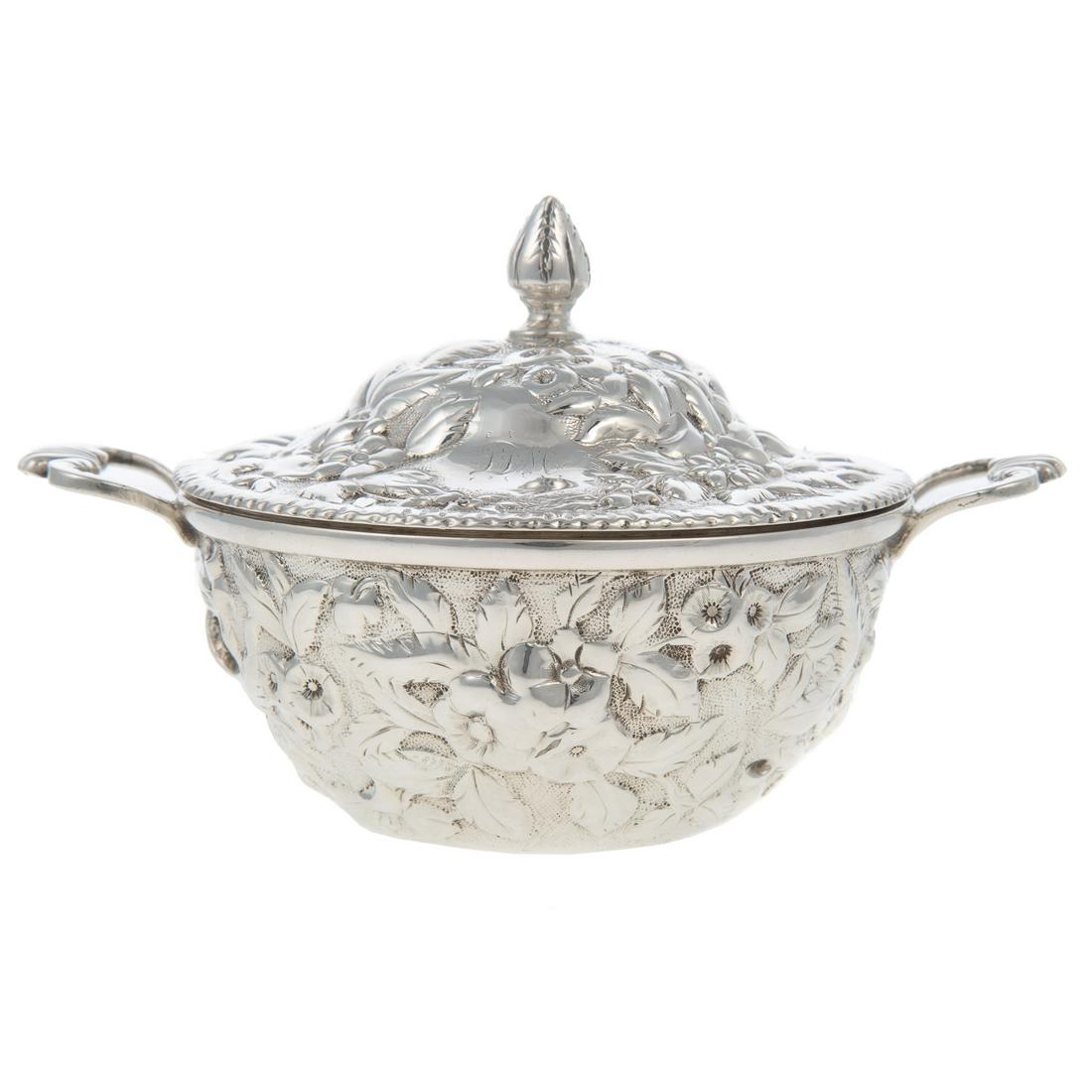 S Kirk & Son Coin Silver Repousse Covered Dish (1 of 3)
