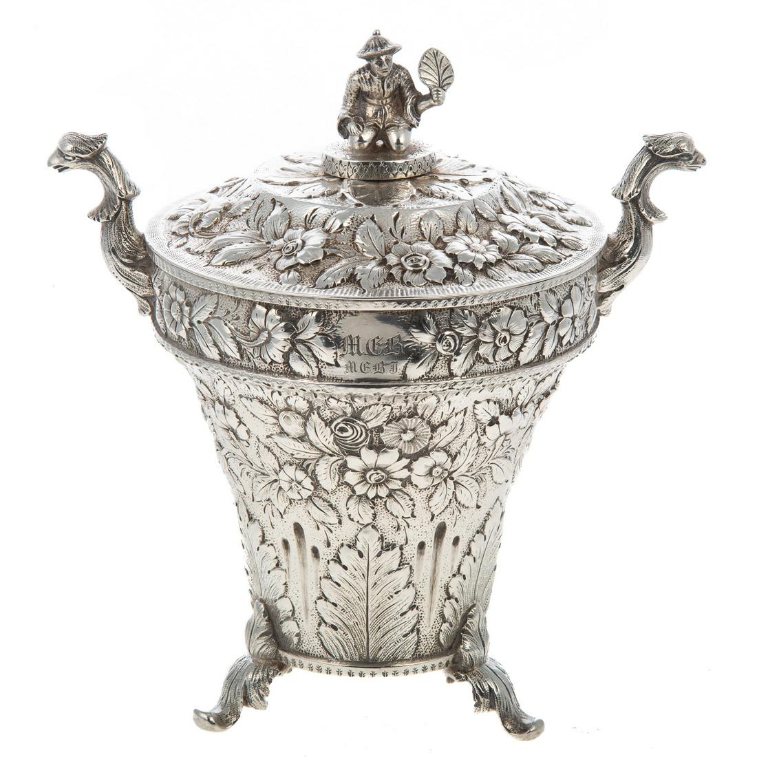 S Kirk & Son Coin Silver Repousse Covered Urn (1 of 5)