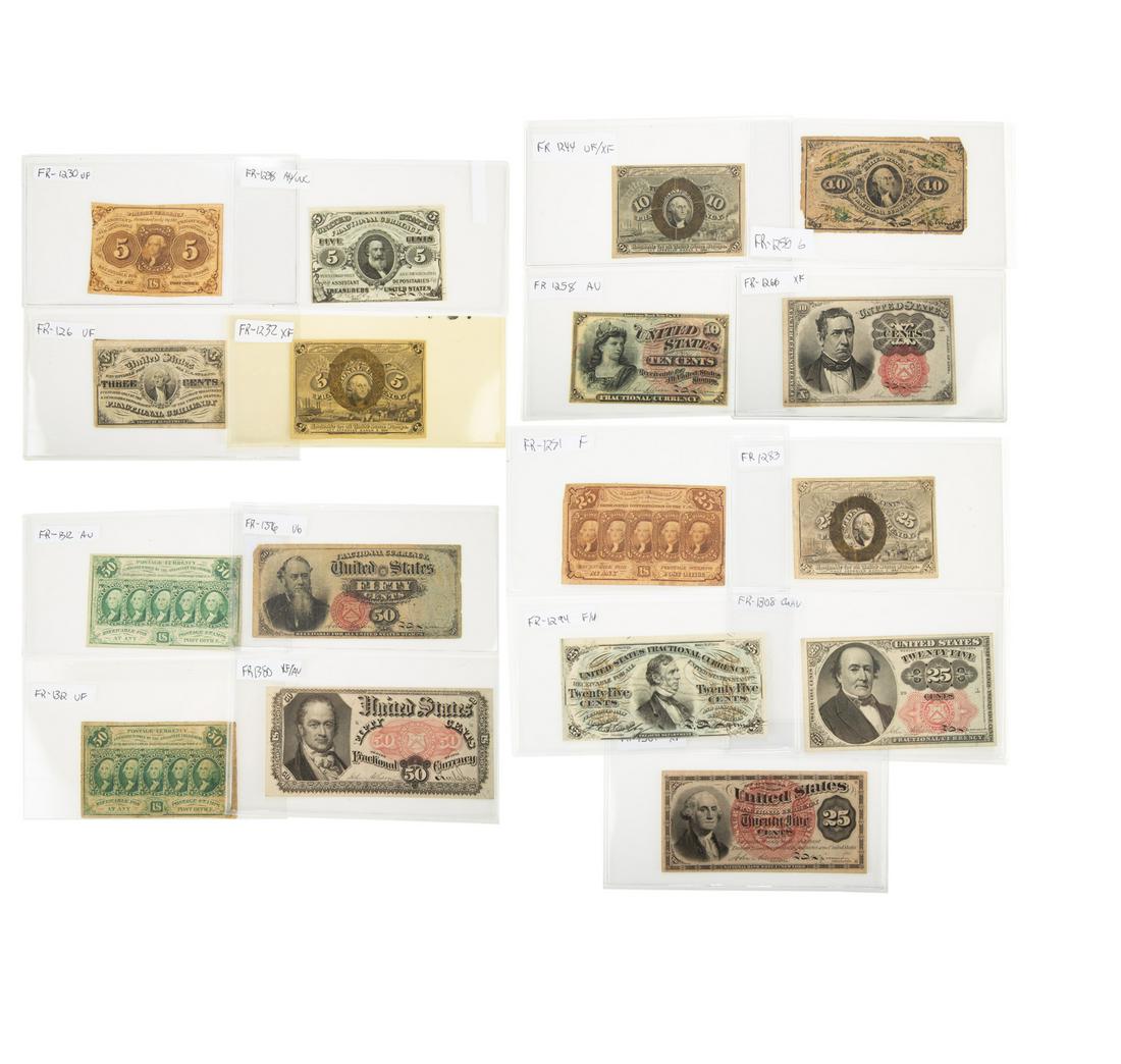 Collection of 18 Fractional Currency Notes (1 of 12)