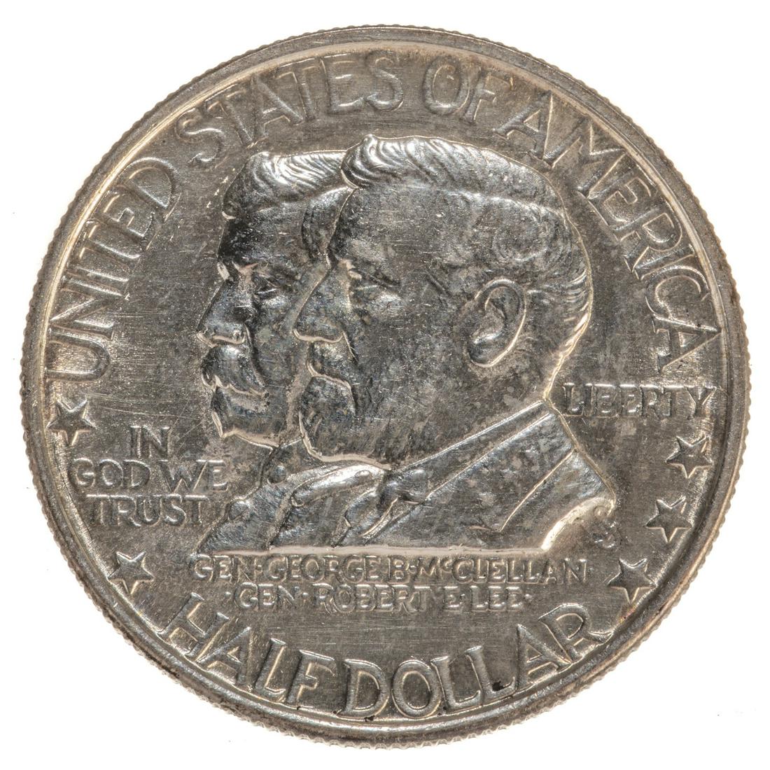 1937 Antietam Commemorative Half Unc Details: Better date that appears Unc but has some cleaning lines, still attractive coin Property from the Estate of Marc Rudick, Rye, New Hampshire.