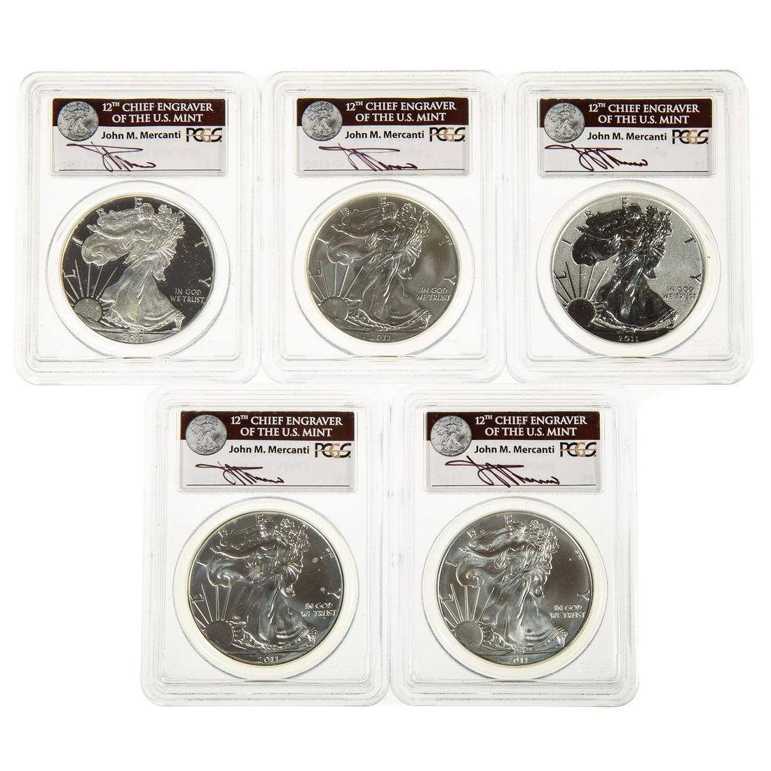 2011 25th Anniversary Silver Eagle Set PCGS 70 (1 of 4)
