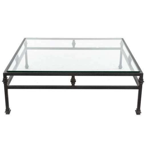 Contemporary Square Glass & Metal Coffee Table (1039) on Jan 21, 2023