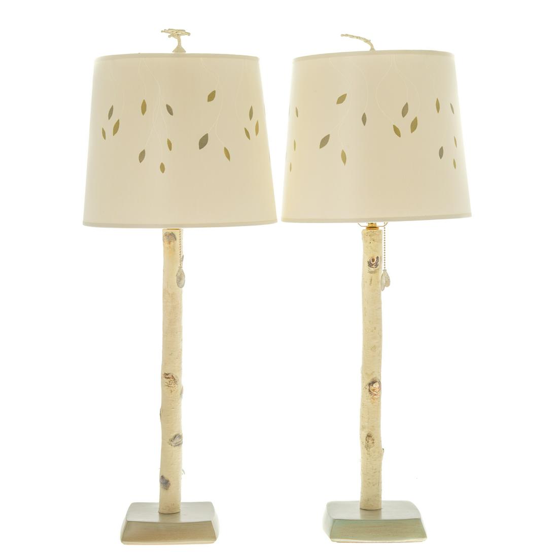 A Pair of Birch Tree Table Lamps (1 of 4)