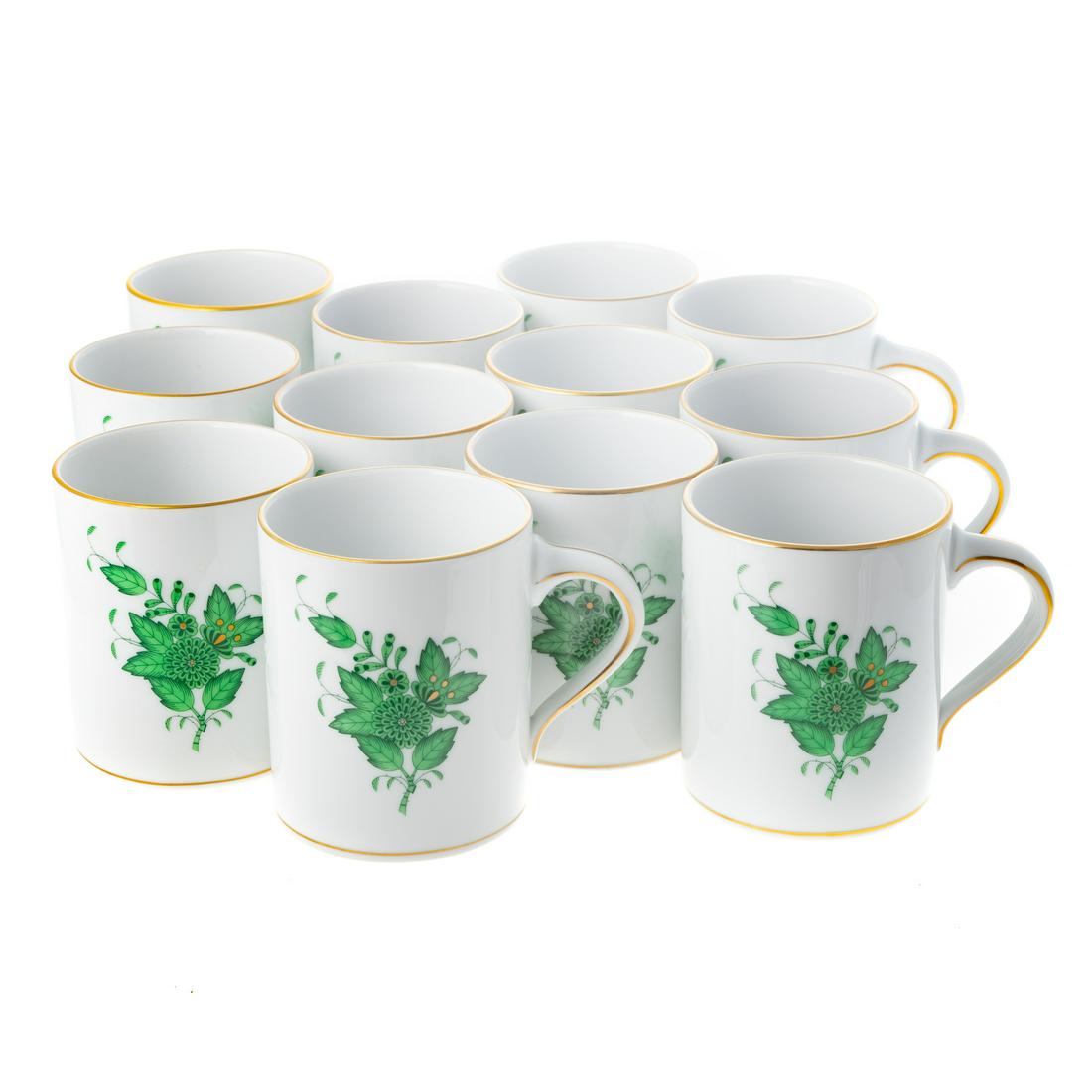 12 Herend Green Chinese Bouquet Coffee Mugs (1 of 6)
