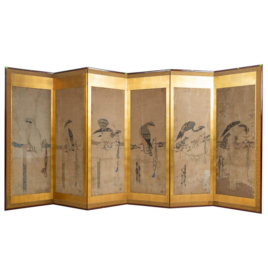 Japanese Tethered Hawk Folding Screen (1 of 6)