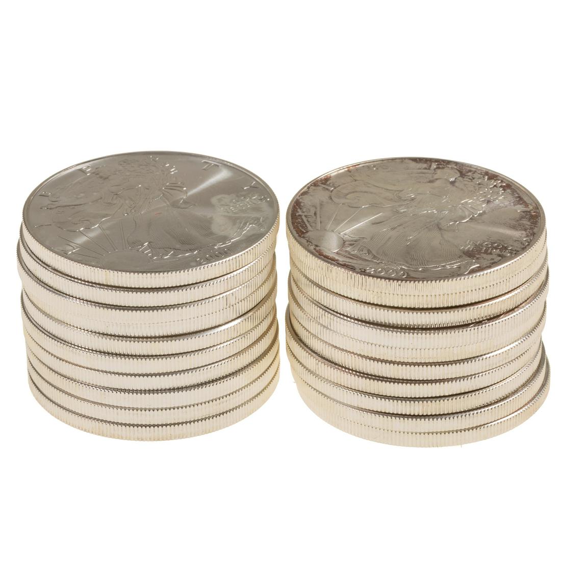Green Tube Roll of Twenty 2000 Silver Eagles BU (1 of 4)