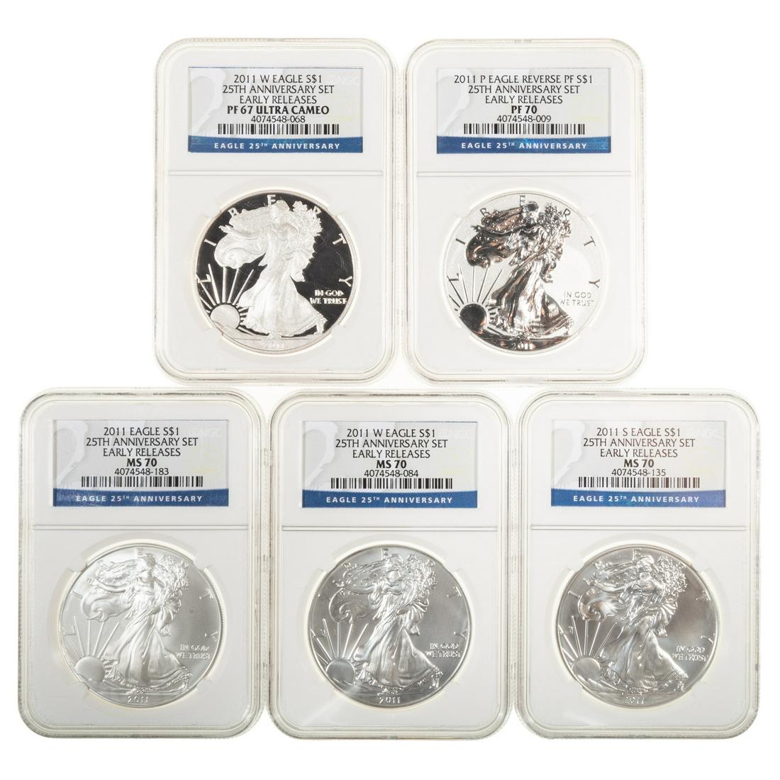 2011 25th Anniversary Silver Eagle Set NGC 70 (1 of 4)