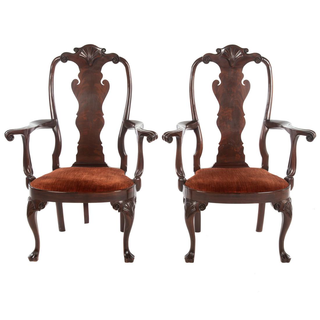 A Pair of Henredon Mahogany Queen Anne Style Chairs (1 of 5)