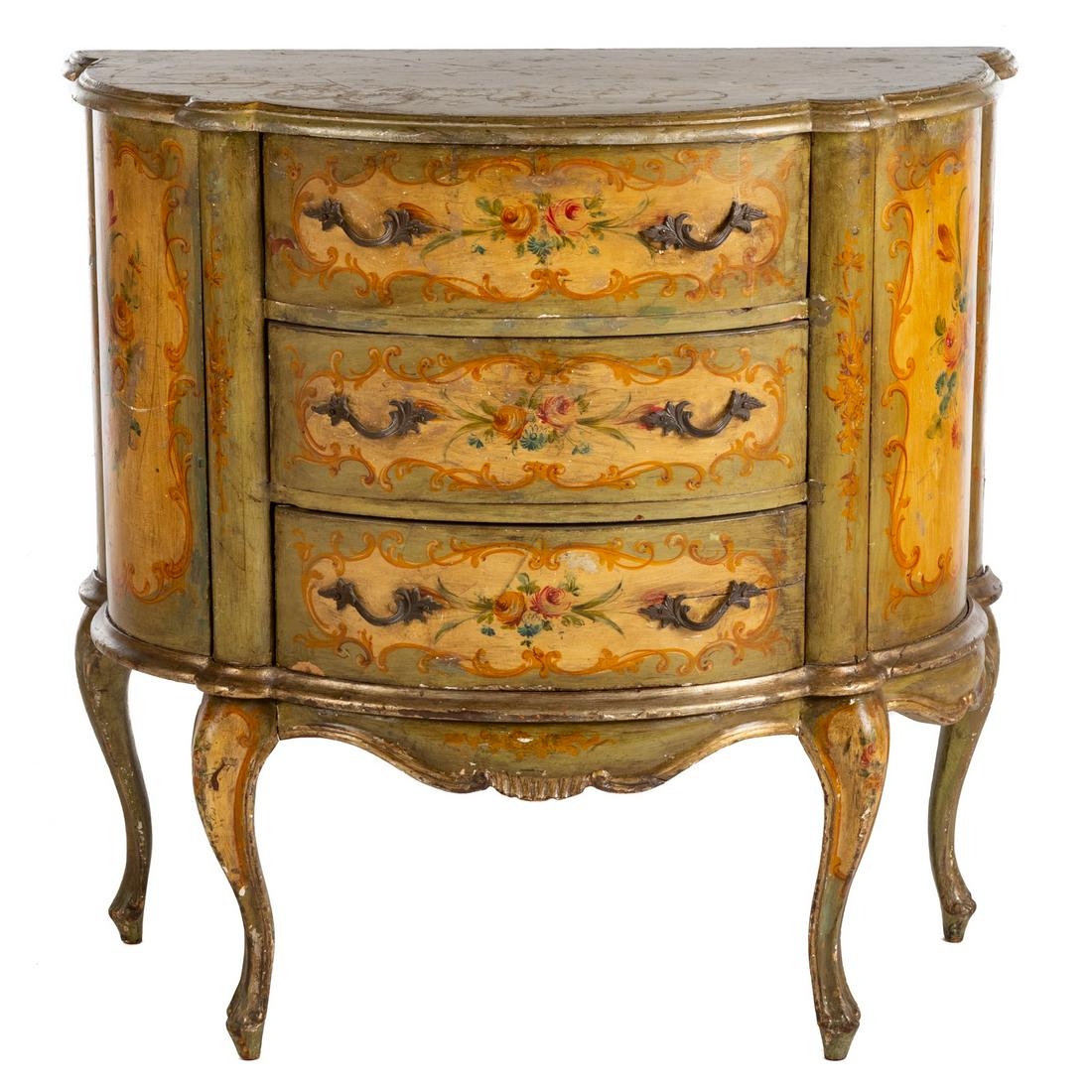 Painted Wood Demilune Console (1 of 9)