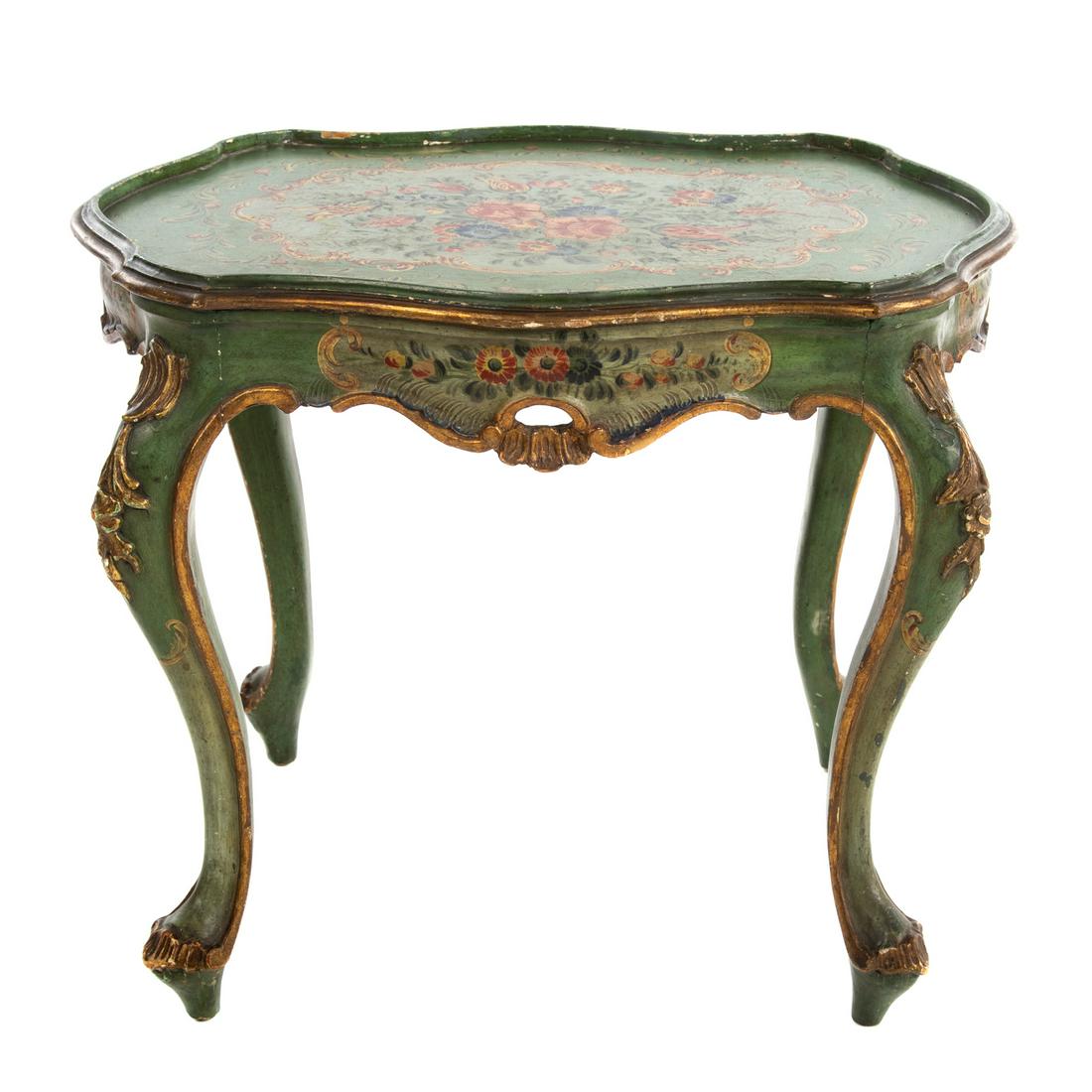 Louis XV Style Painted Wood Side Table (1 of 4)