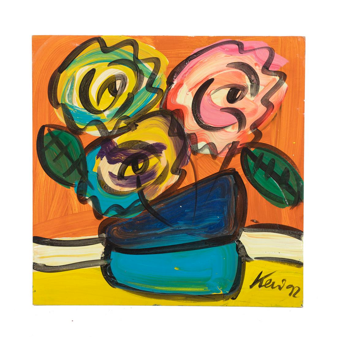 Robert Peter Kiel. "Blumen III," oil (1 of 4)