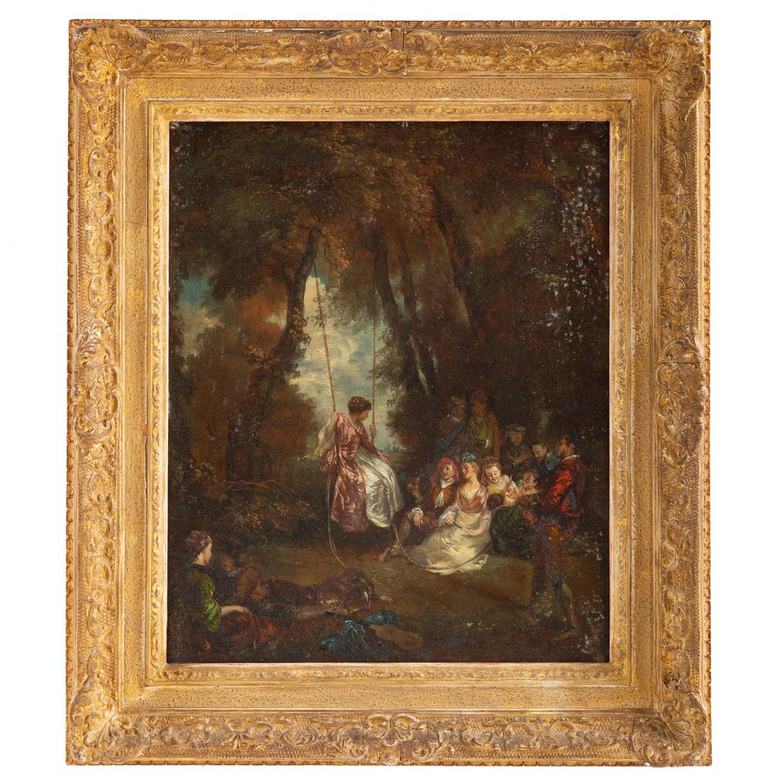 French School, 19th c. Fete Champetre, oil (1 of 5)