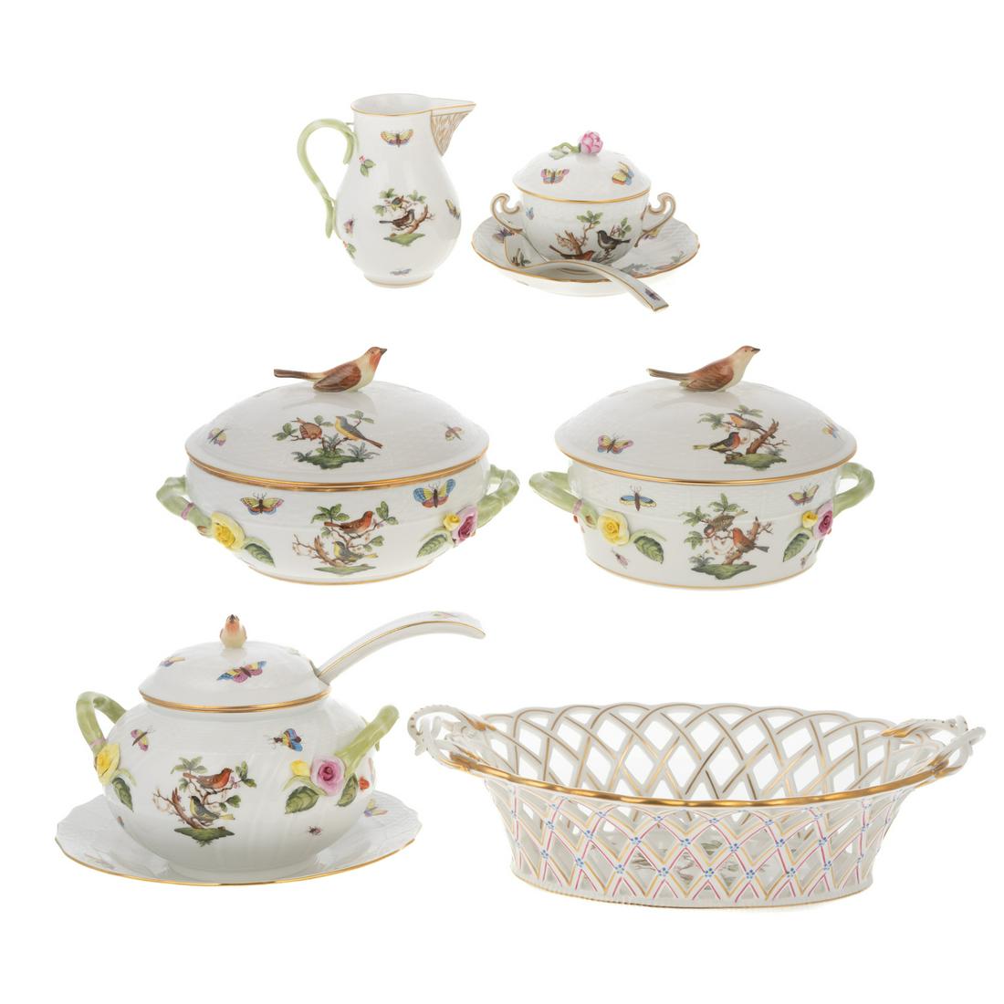 Six Pieces of Herend Rothschild Bird Tableware (1 of 11)