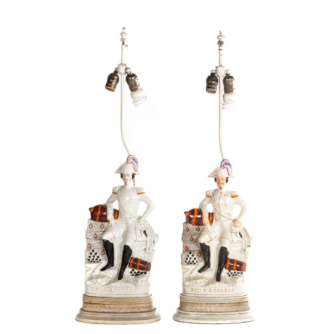 A Pair of Staffordshire Napoleon III Figural Lamps (1 of 3)