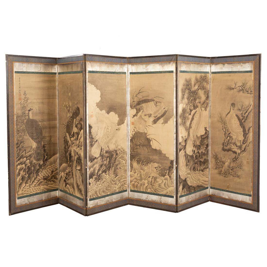 Japanese Six Panel Folding Screen (1 of 8)