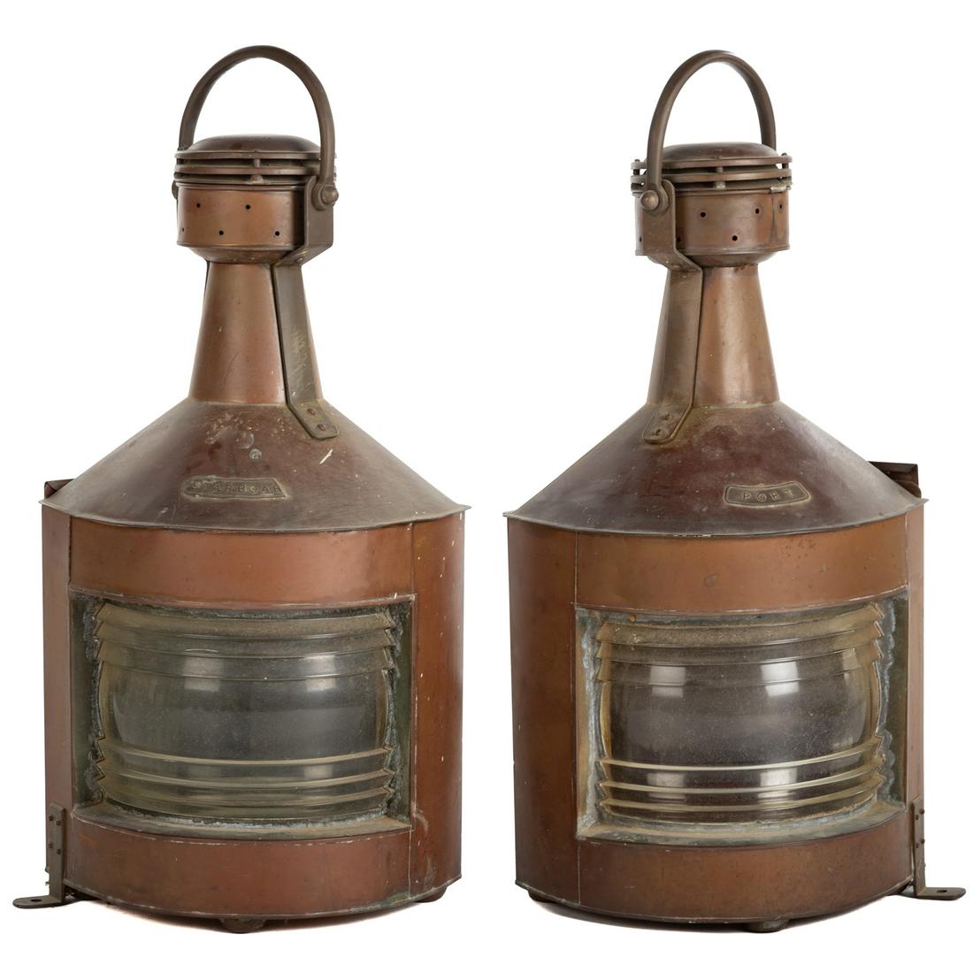 A Pair of Copper Ships Lanterns (1 of 5)
