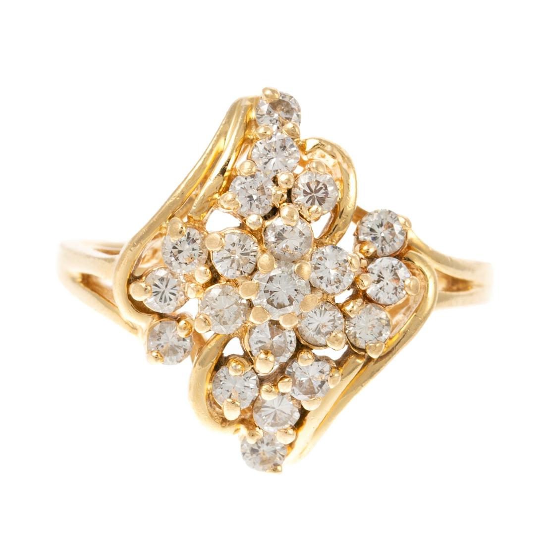 A Vintage Diamond Cluster Ring in 14K (1 of 5)
