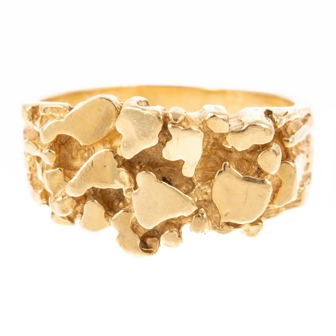 A 14K Yellow Gold Nugget Ring (1 of 5)