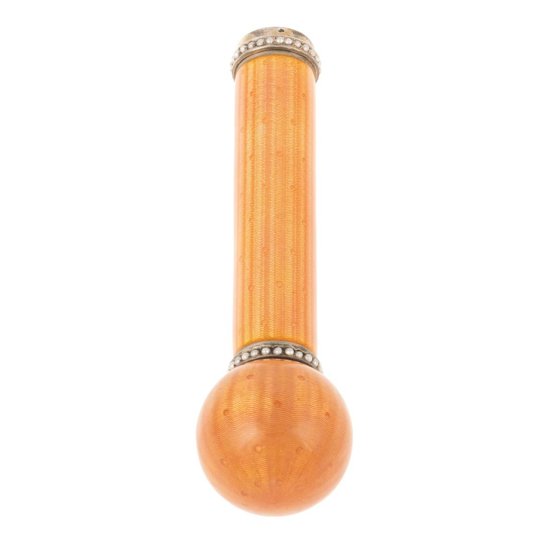 Austrian Silver & Guilloche Enamel Umbrella Handle (1 of 3)