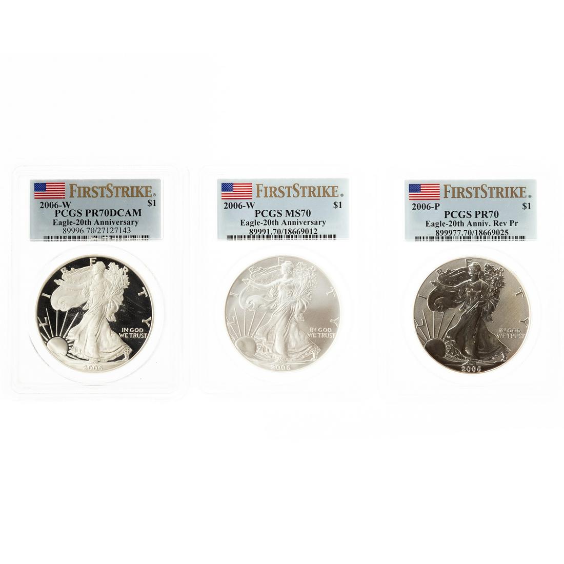 2006 Silver Eagle 20th Anniversary Set PCGS 70 (1 of 4)