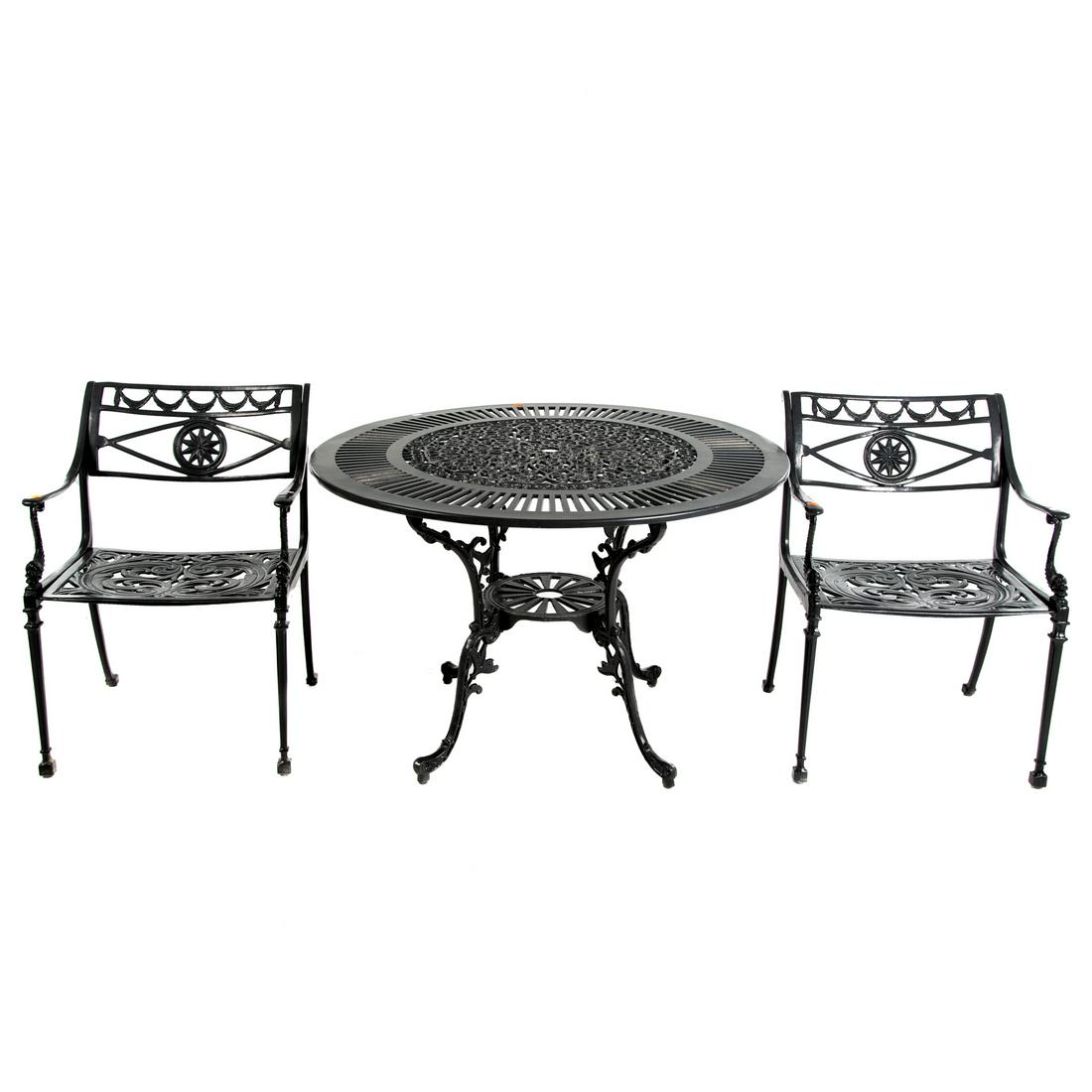 Classical Style Metal Patio Table & a Pair of Chairs (1 of 4)
