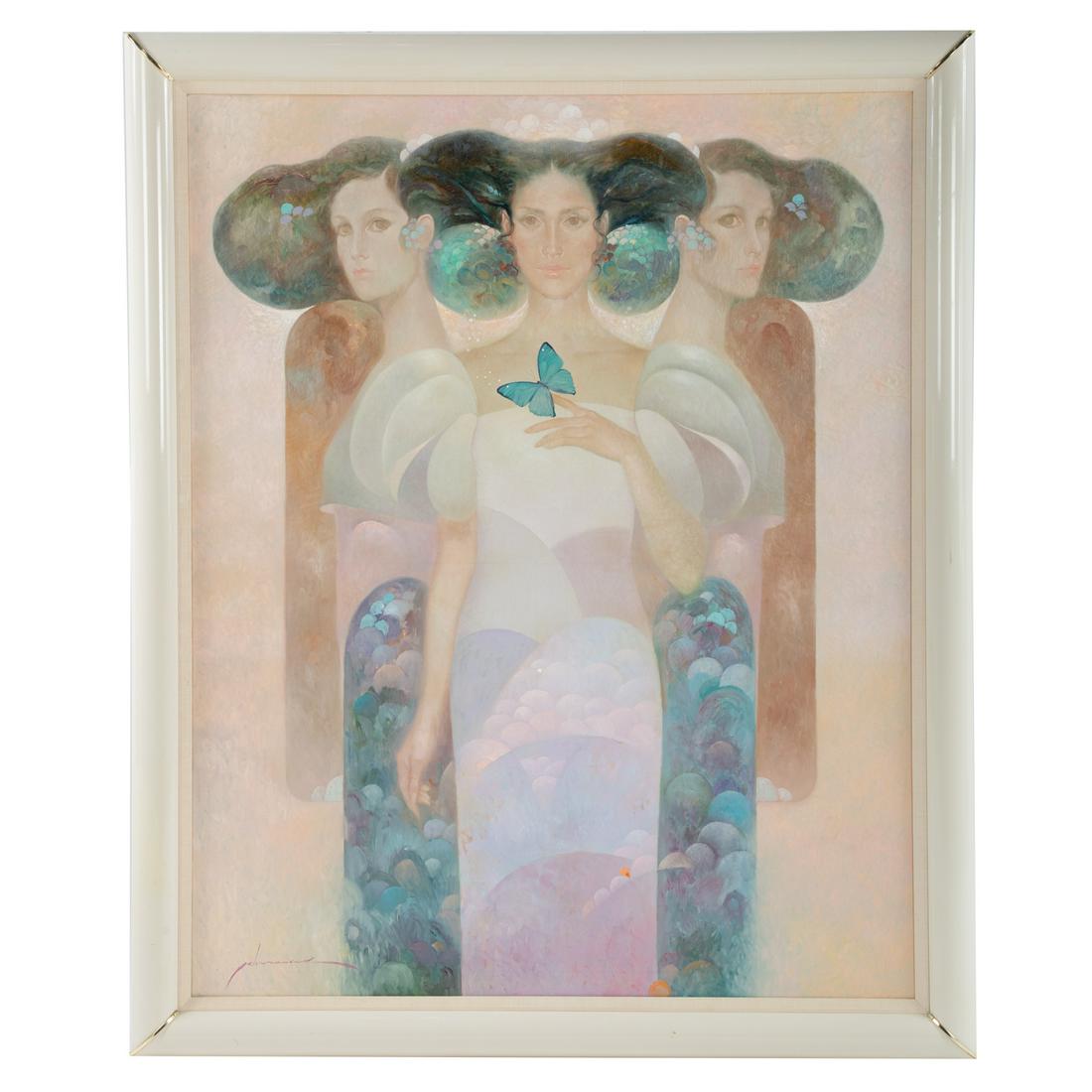 Felix Mas. "Mariposa Azul," oil (1 of 6)