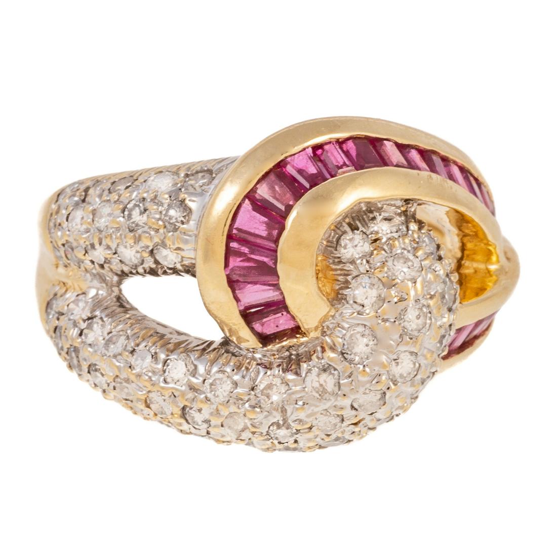 A Ruby & Diamond Pave Knot Ring in 14K (1 of 5)