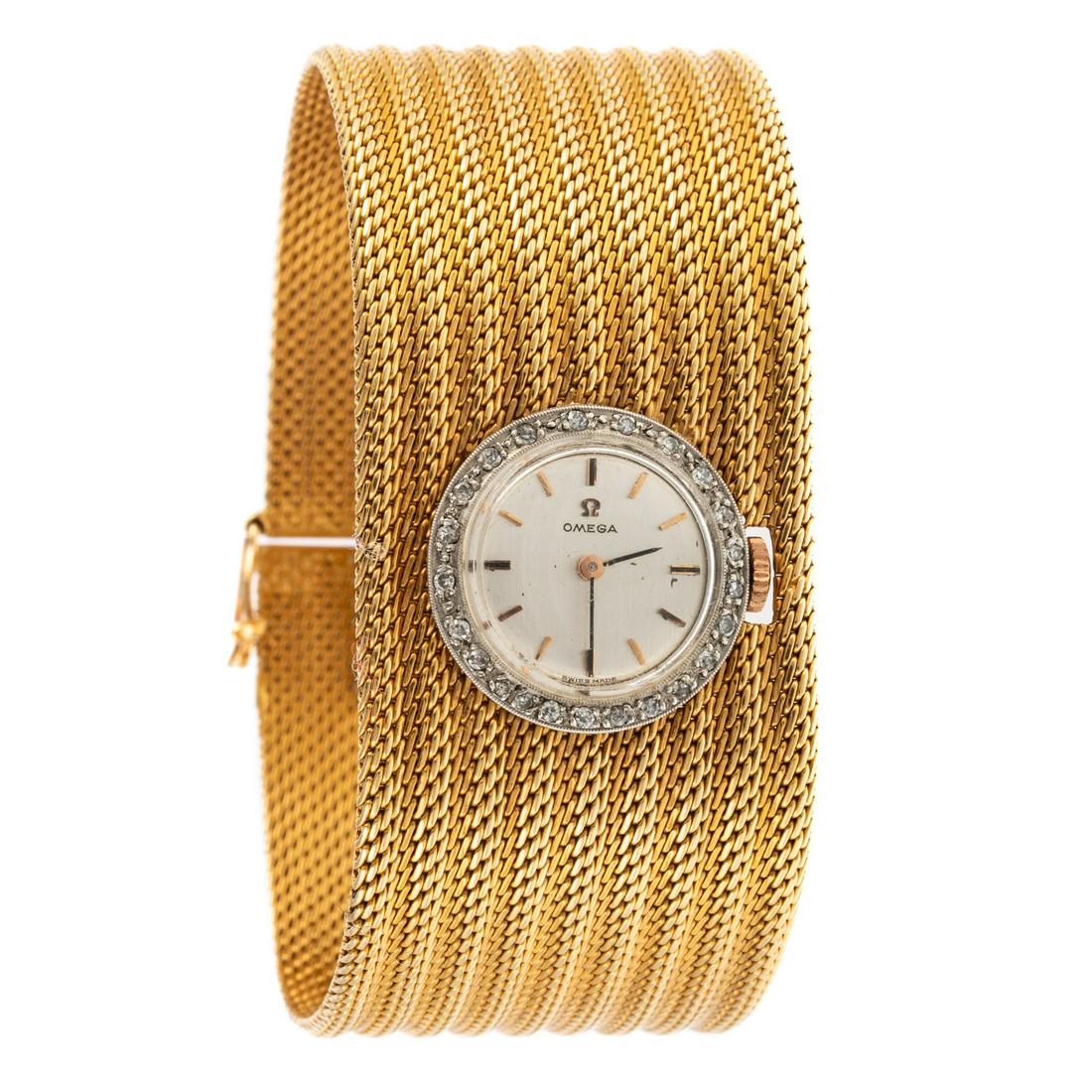An Omega Diamond & Gold Watch Bracelet in 18K (1 of 6)