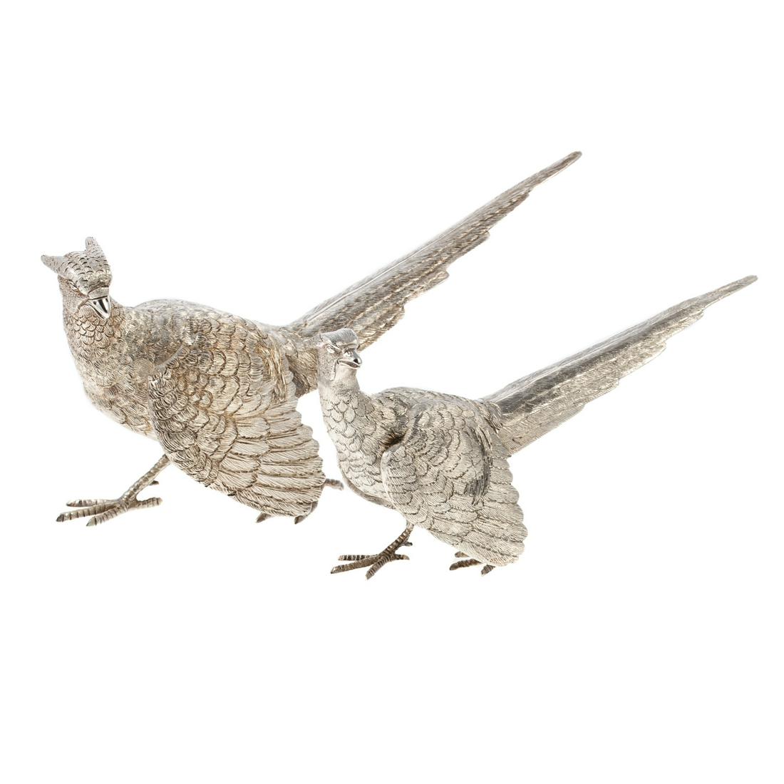 A Pair of English Sterling Pheasant Table Ornaments (1 of 7)