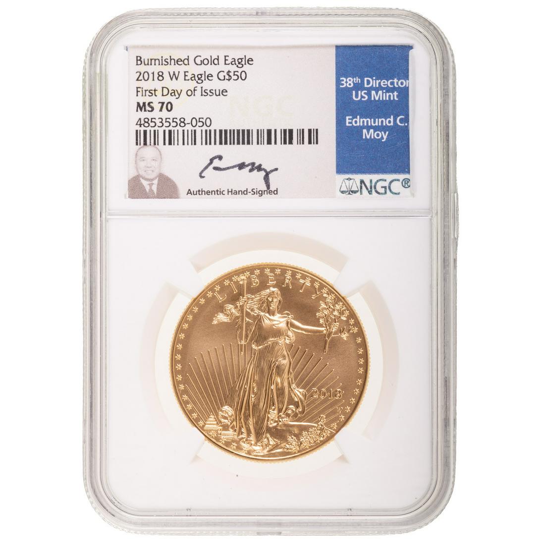 2018 W $50 Gold American Eagle Burnished NGC MS70 (1 of 3)