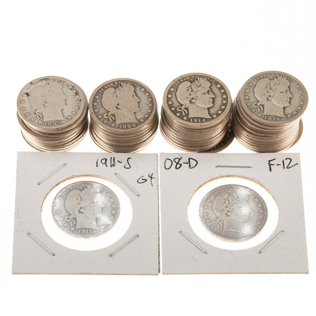 50 G, G/VG, VG, VG/F & F Barber Quarters (1 of 5)