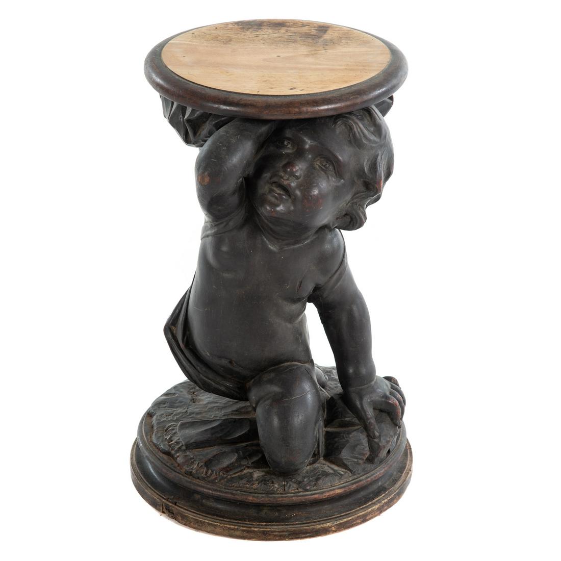 Black Forest Figural Carved Pedestal (1 of 4)