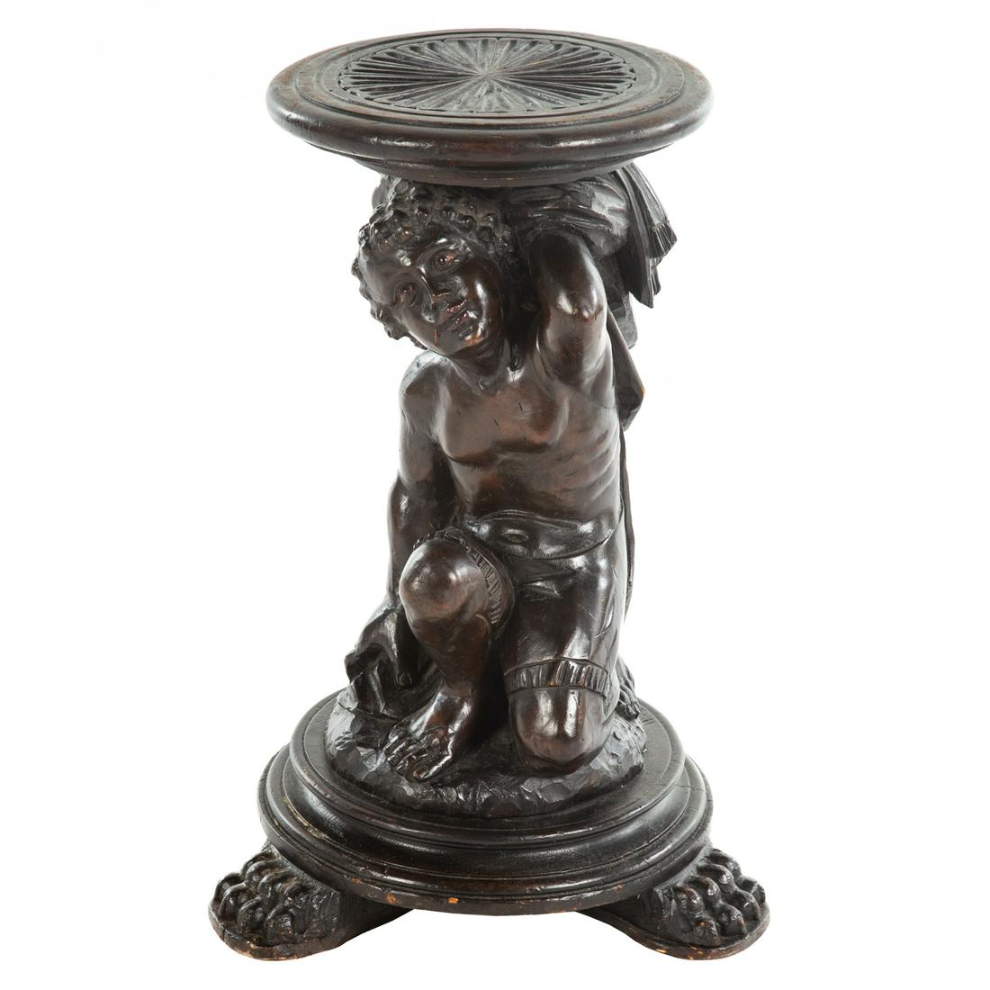 Black Forest Figural Carved Tabouret (1 of 4)