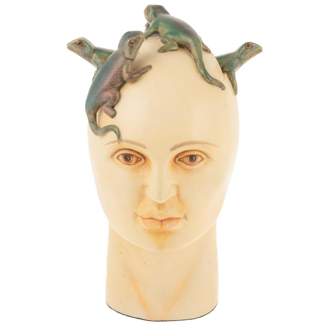 Sergio Bustamante. Surrealist Head, sculpture (1 of 6)