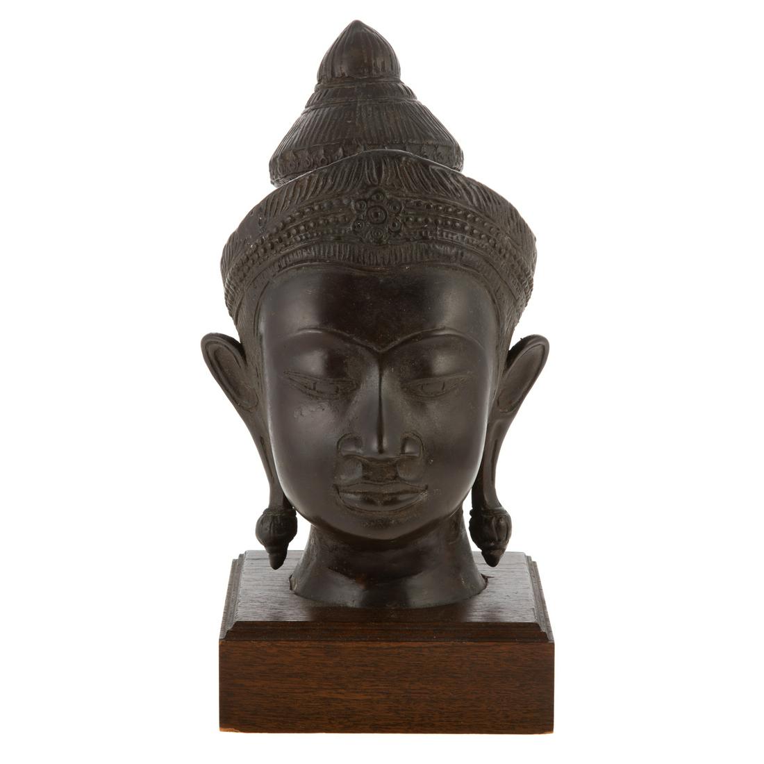 Indian Bronze Buddha Head (1 of 3)