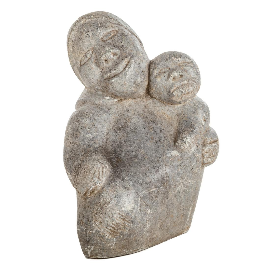 Inuit Carved Stone Mother & Child (1 of 5)