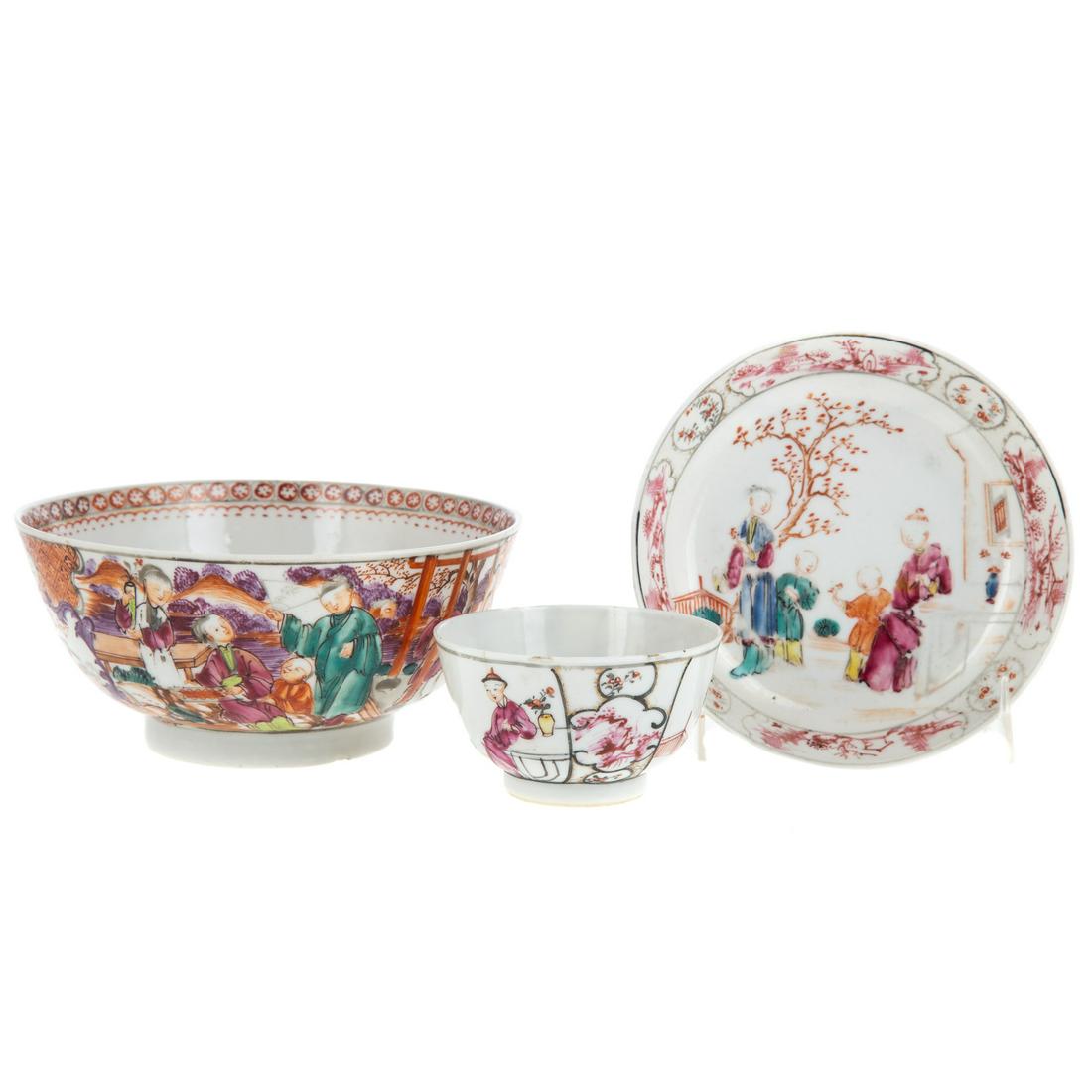 Chinese Export Mandarin Bowl & Cup/Saucer (1 of 8)