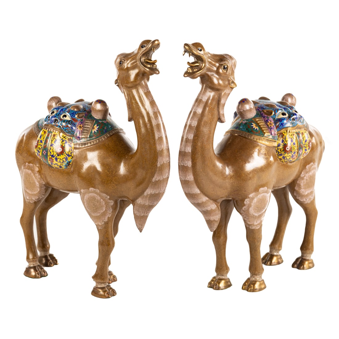 A Pair of Chinese Cloisonne Enamel Large Camels (1 of 4)