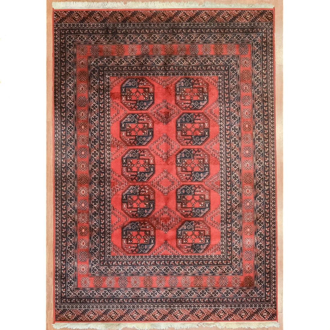 Bokhara Rug, Pakistan, 5.5 x 7.7: Fourth quarter-20th century; hand-knotted, wool pile.