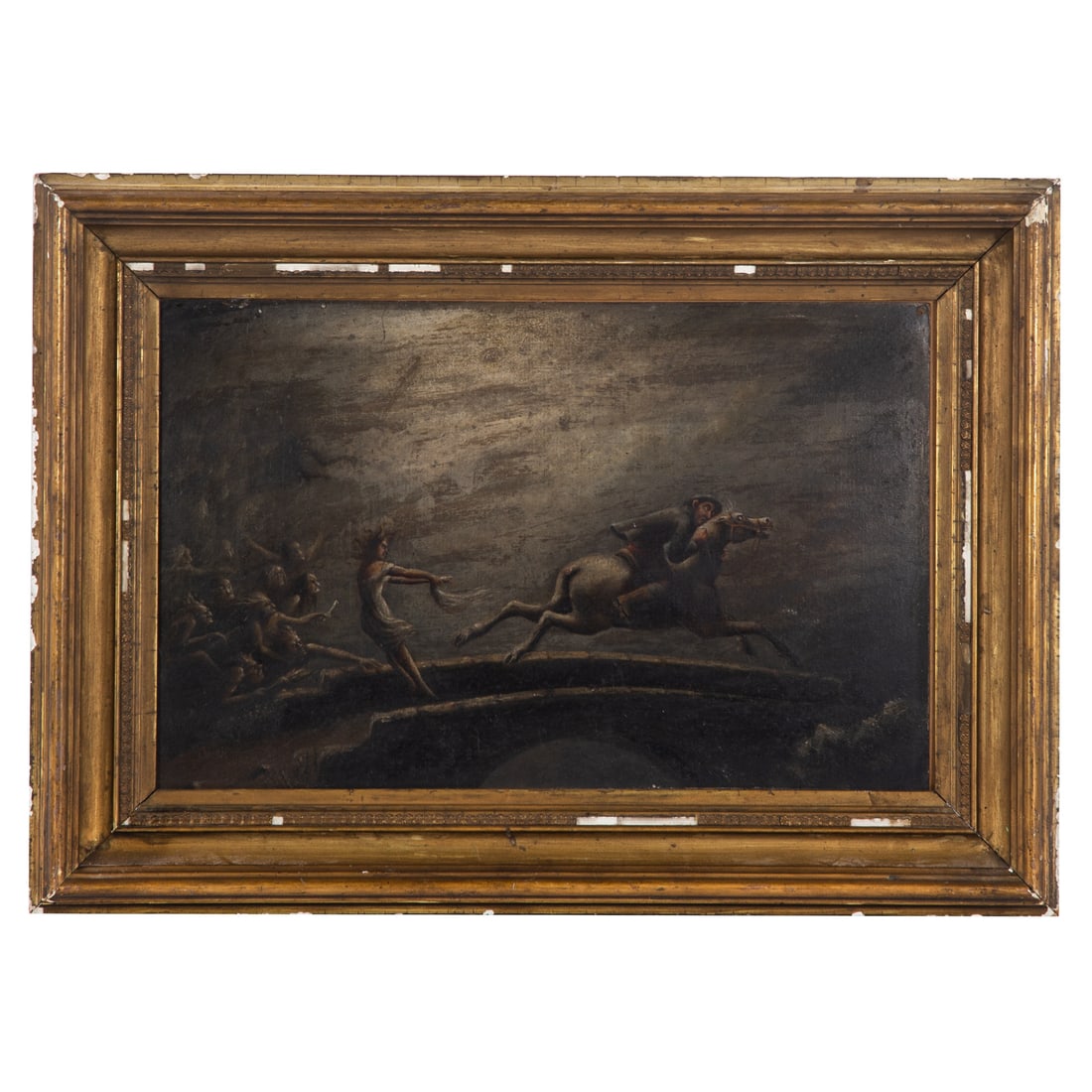 British School, 19th c. "Tam Escapes the Witches," oil (1 of 3)